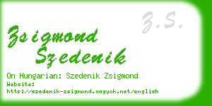 zsigmond szedenik business card